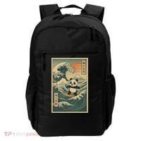 Surf’s Up Panda Retro Japanese Wave Adventure Ukiyo-e  Backpack thumb 0