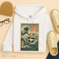 Surf’s Up Panda Retro Japanese Wave Adventure Ukiyo-e  Hoodie thumb 4