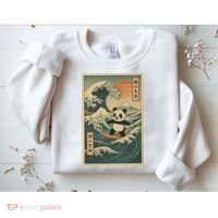 Surf’s Up Panda Retro Japanese Wave Adventure Ukiyo-e  Sweatshirt thumb 2