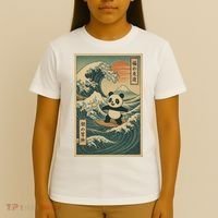 Surf’s Up Panda Retro Japanese Wave Adventure Ukiyo-e  T-Shirt thumb 4