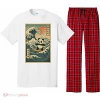 Surf’s Up Panda Retro Japanese Wave Adventure Ukiyo-e  Pajama Set thumb 0