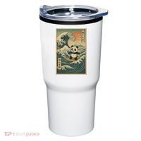 Surf’s Up Panda Retro Japanese Wave Adventure Ukiyo-e  Tumbler thumb 0