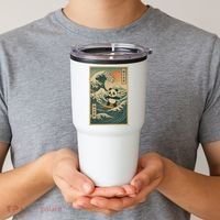 Surf’s Up Panda Retro Japanese Wave Adventure Ukiyo-e  Tumbler thumb 2