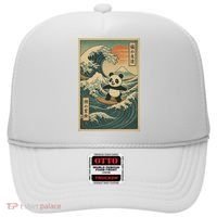 Surf’s Up Panda Retro Japanese Wave Adventure Ukiyo-e  Hat thumb 0