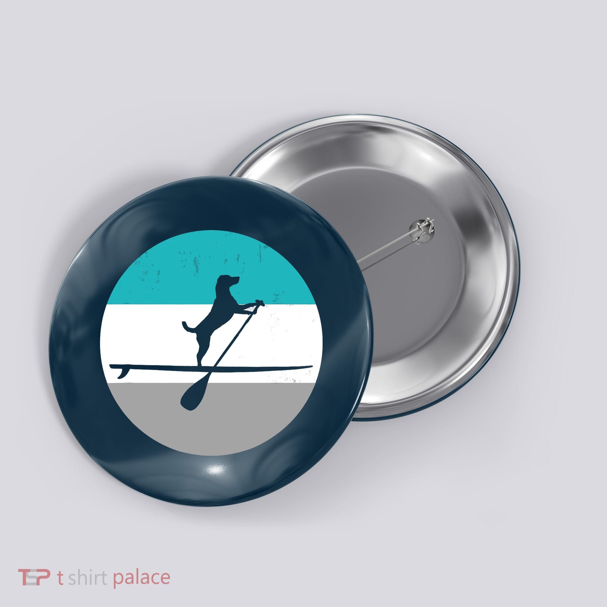 Stand Up Paddle Boarding with dog - Paddelsport SUP Board Button