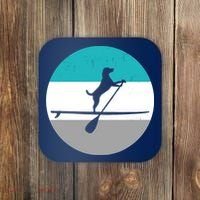 Stand Up Paddle Boarding with dog - Paddelsport SUP Board Coaster thumb 0