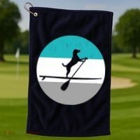 Stand Up Paddle Boarding with dog - Paddelsport SUP Board Golf Towel thumb 1
