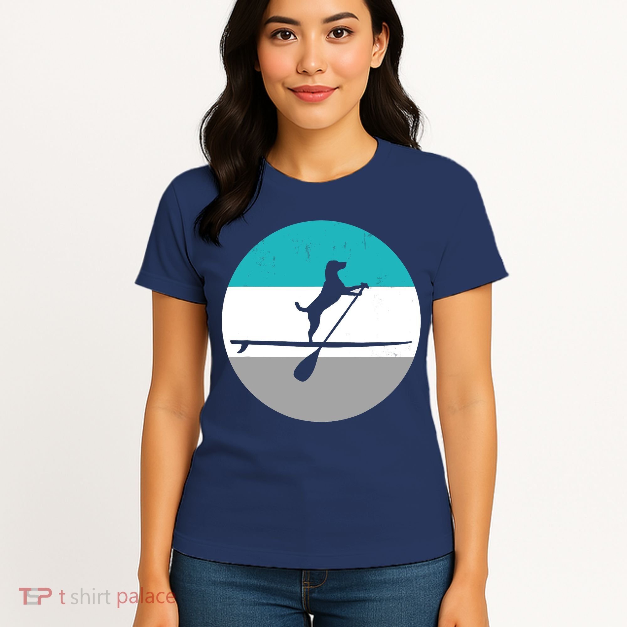 Stand Up Paddle Boarding with dog - Paddelsport SUP Board Women's T-Shirt