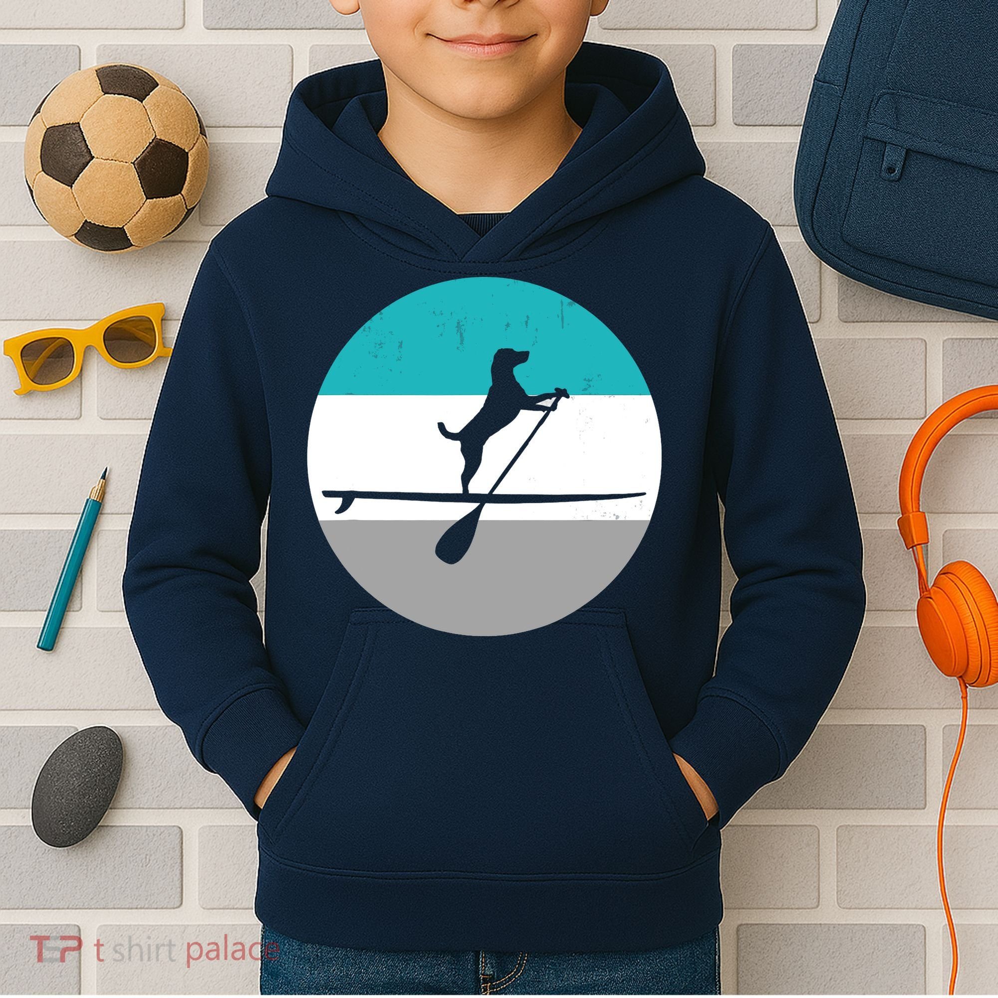 Stand Up Paddle Boarding with dog - Paddelsport SUP Board Kids Hoodie