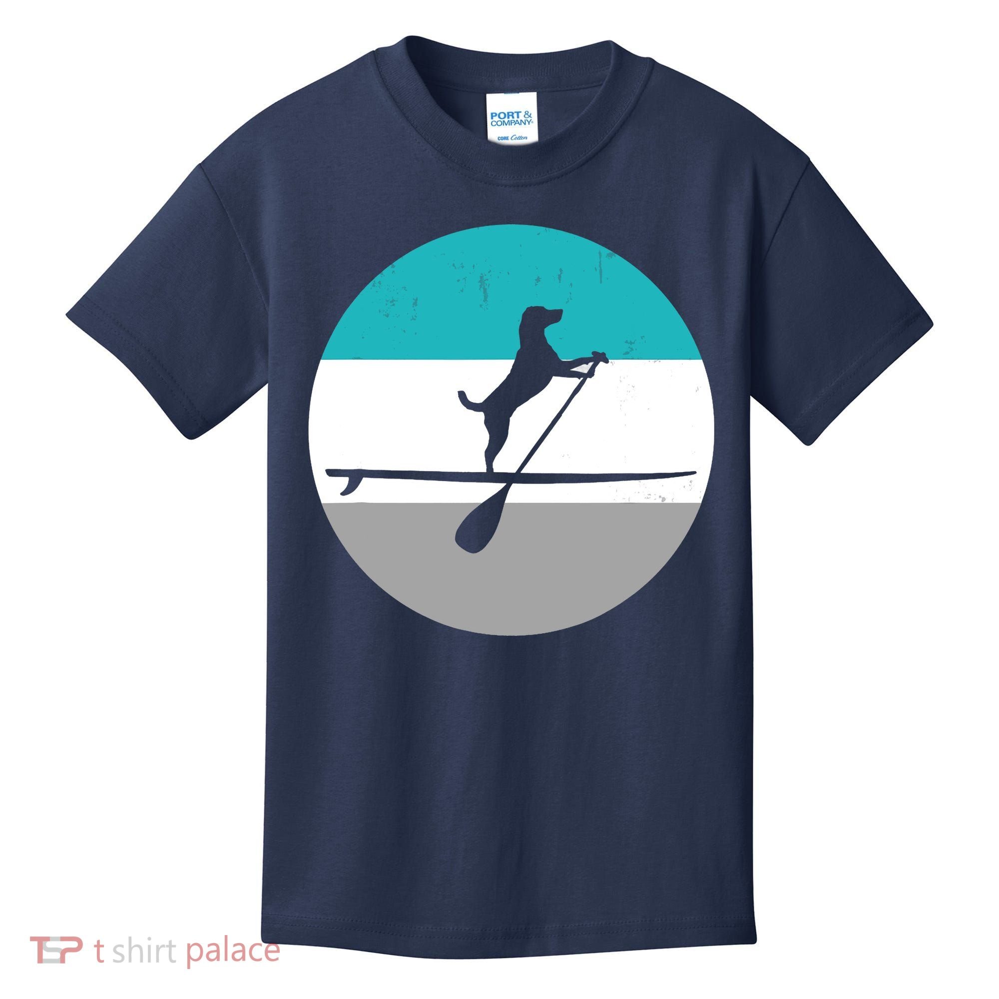 Stand Up Paddle Boarding with dog - Paddelsport SUP Board Kids T-Shirt