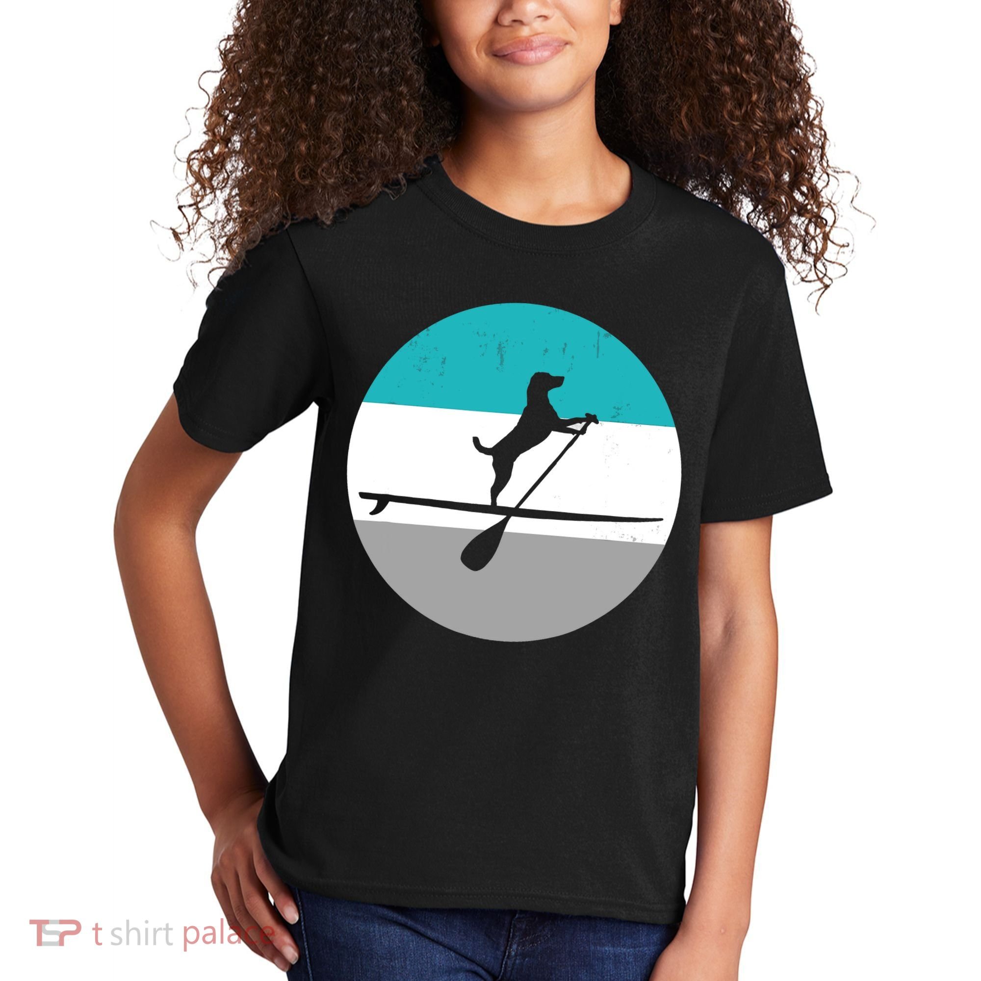Stand Up Paddle Boarding with dog - Paddelsport SUP Board Kids T-Shirt