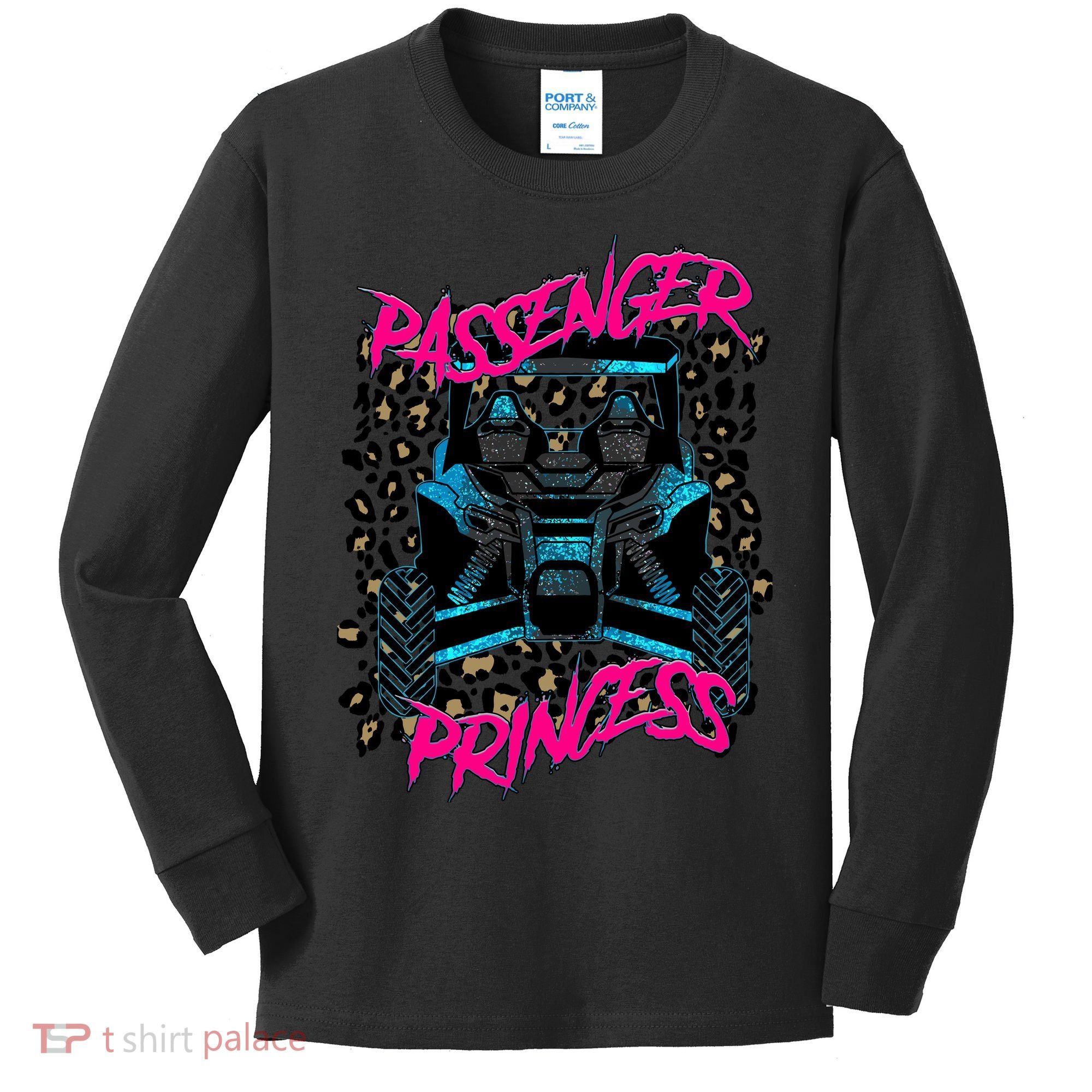 Sxs Utv Passenger Princess Adventure Offroad Kids Long Sleeve Shirt