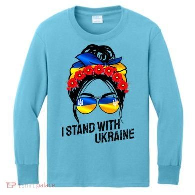 Support Ukraine Pride I Stand With Ukraine Flag Gift Kids Long Sleeve Shirt