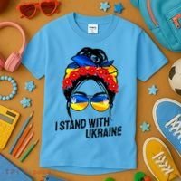 Support Ukraine Pride I Stand With Ukraine Flag Gift Kids T-Shirt thumb 3