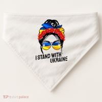 Support Ukraine Pride I Stand With Ukraine Flag Gift USA-Made Doggie Bandana thumb 0