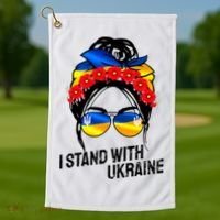 Support Ukraine Pride I Stand With Ukraine Flag Gift Golf Towel thumb 1