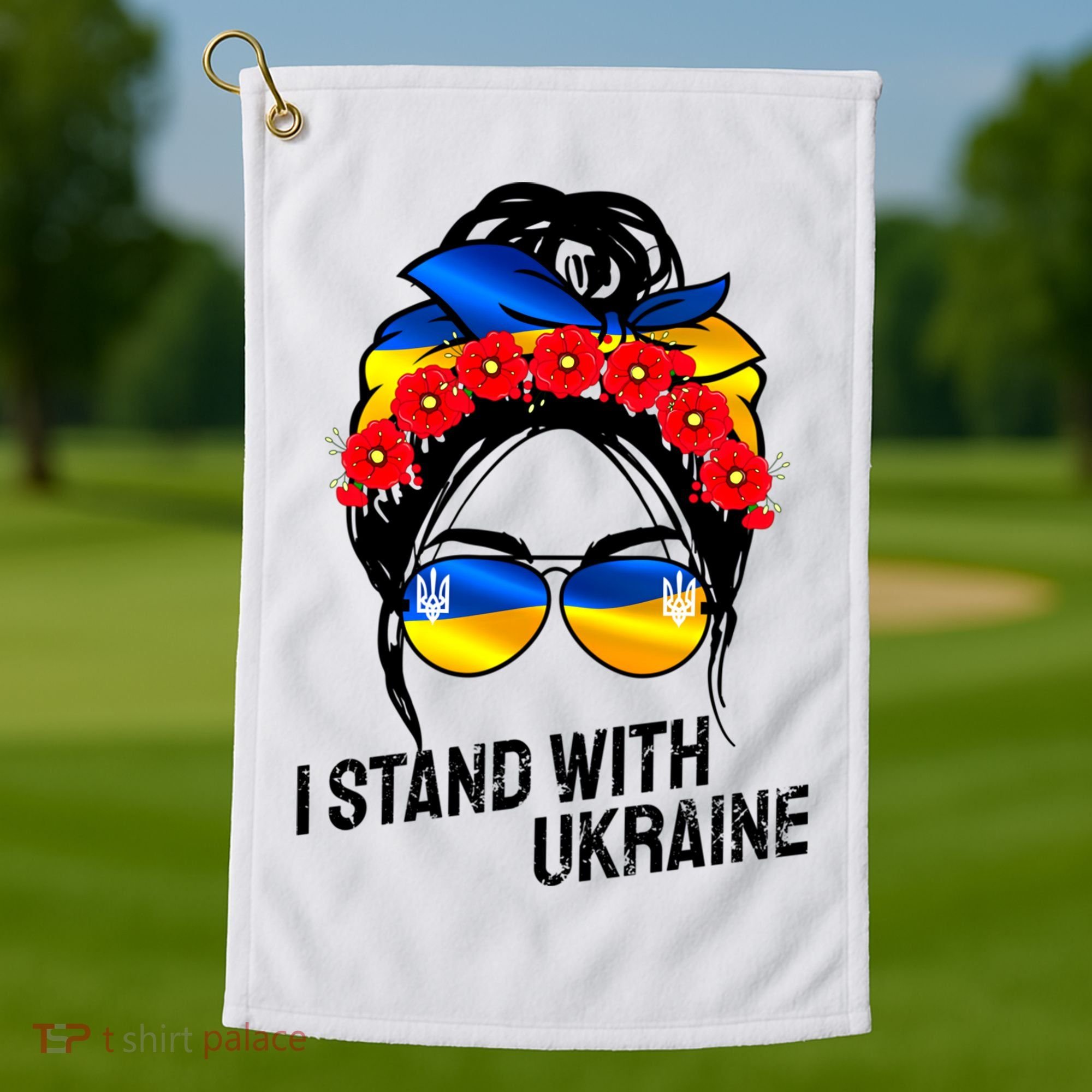 Support Ukraine Pride I Stand With Ukraine Flag Gift Golf Towel
