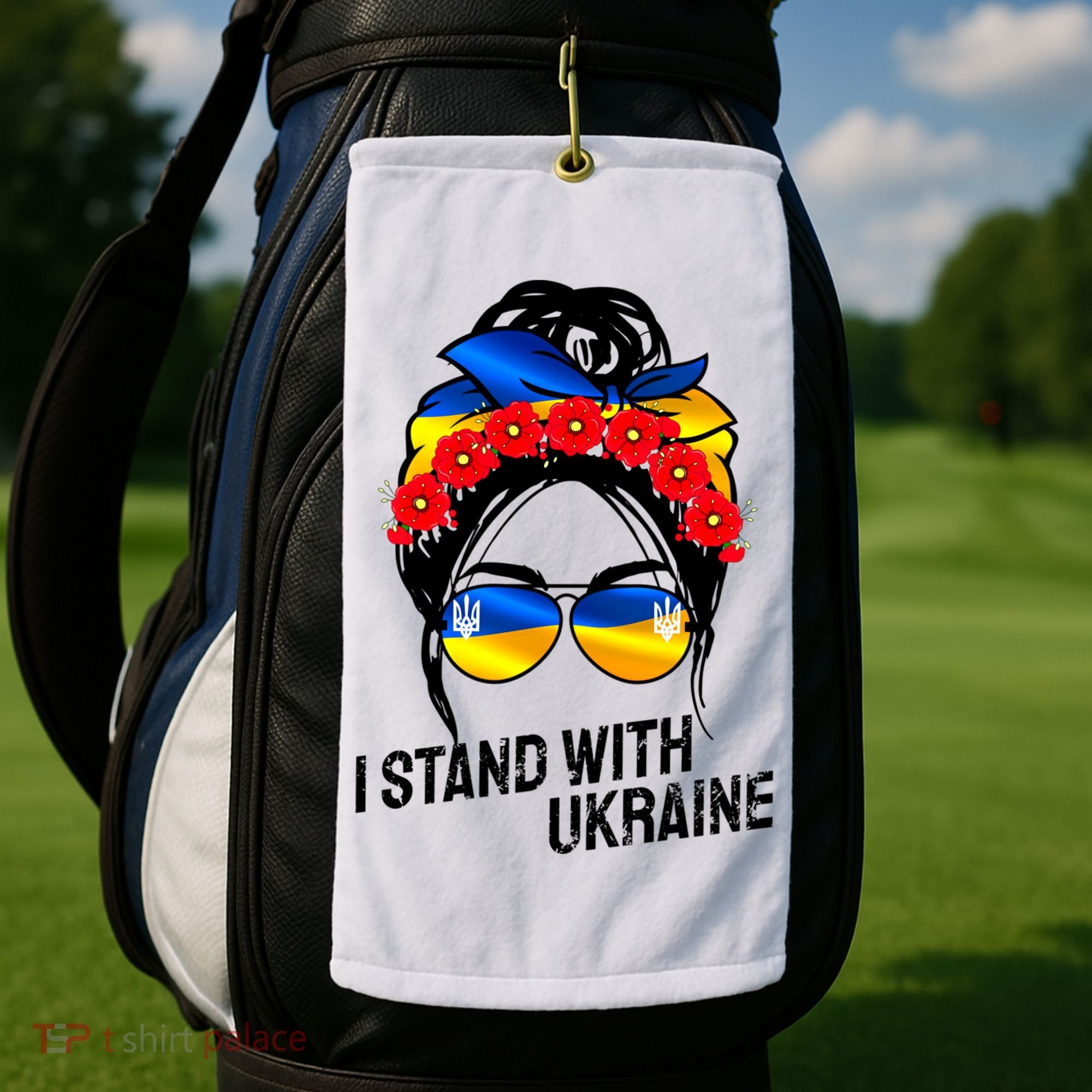 Support Ukraine Pride I Stand With Ukraine Flag Gift Golf Towel