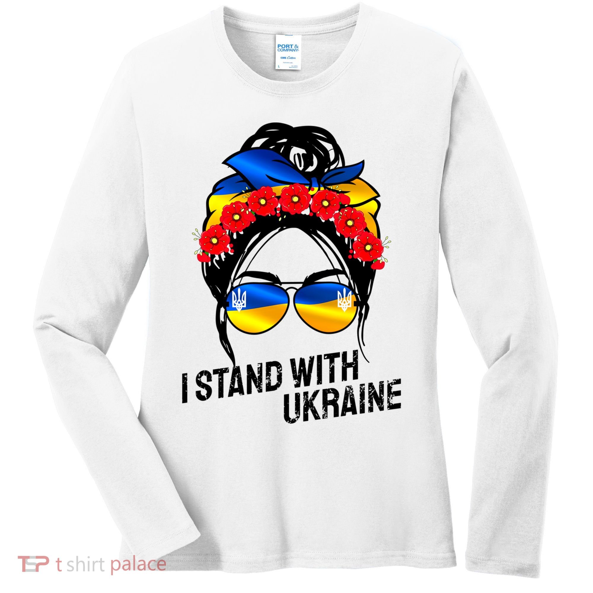 Support Ukraine Pride I Stand With Ukraine Flag Gift Women's Long Sleeve Shirt