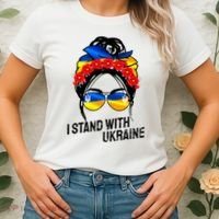 Support Ukraine Pride I Stand With Ukraine Flag Gift Women's T-Shirt thumb 2