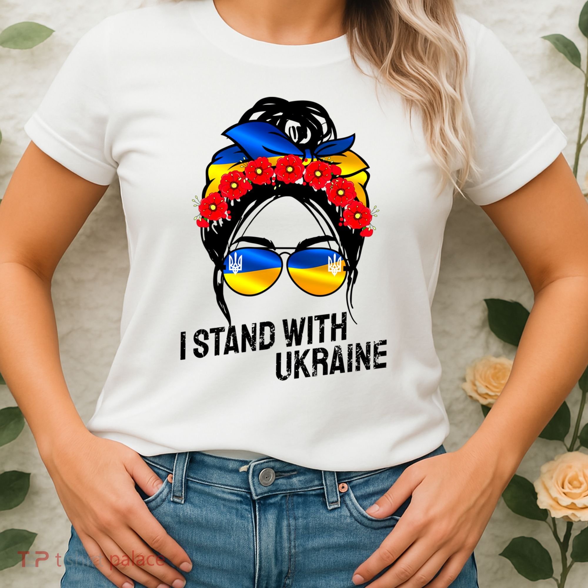 Support Ukraine Pride I Stand With Ukraine Flag Gift Women's T-Shirt