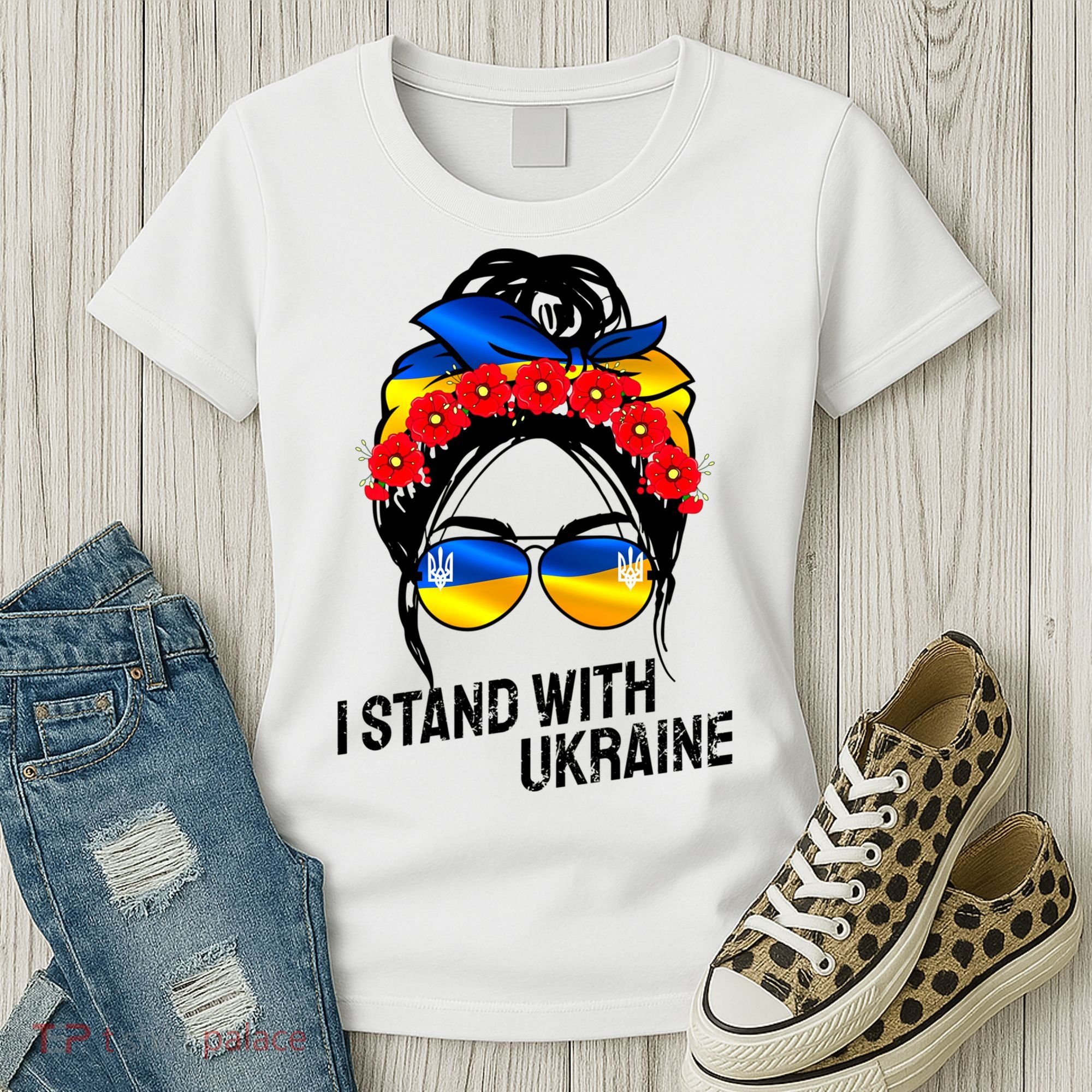 Support Ukraine Pride I Stand With Ukraine Flag Gift Women's T-Shirt
