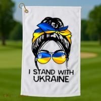 Support Ukraine Pride I Stand With Ukraine Flag Gift Golf Towel thumb 1