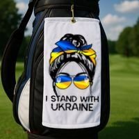 Support Ukraine Pride I Stand With Ukraine Flag Gift Golf Towel thumb 2