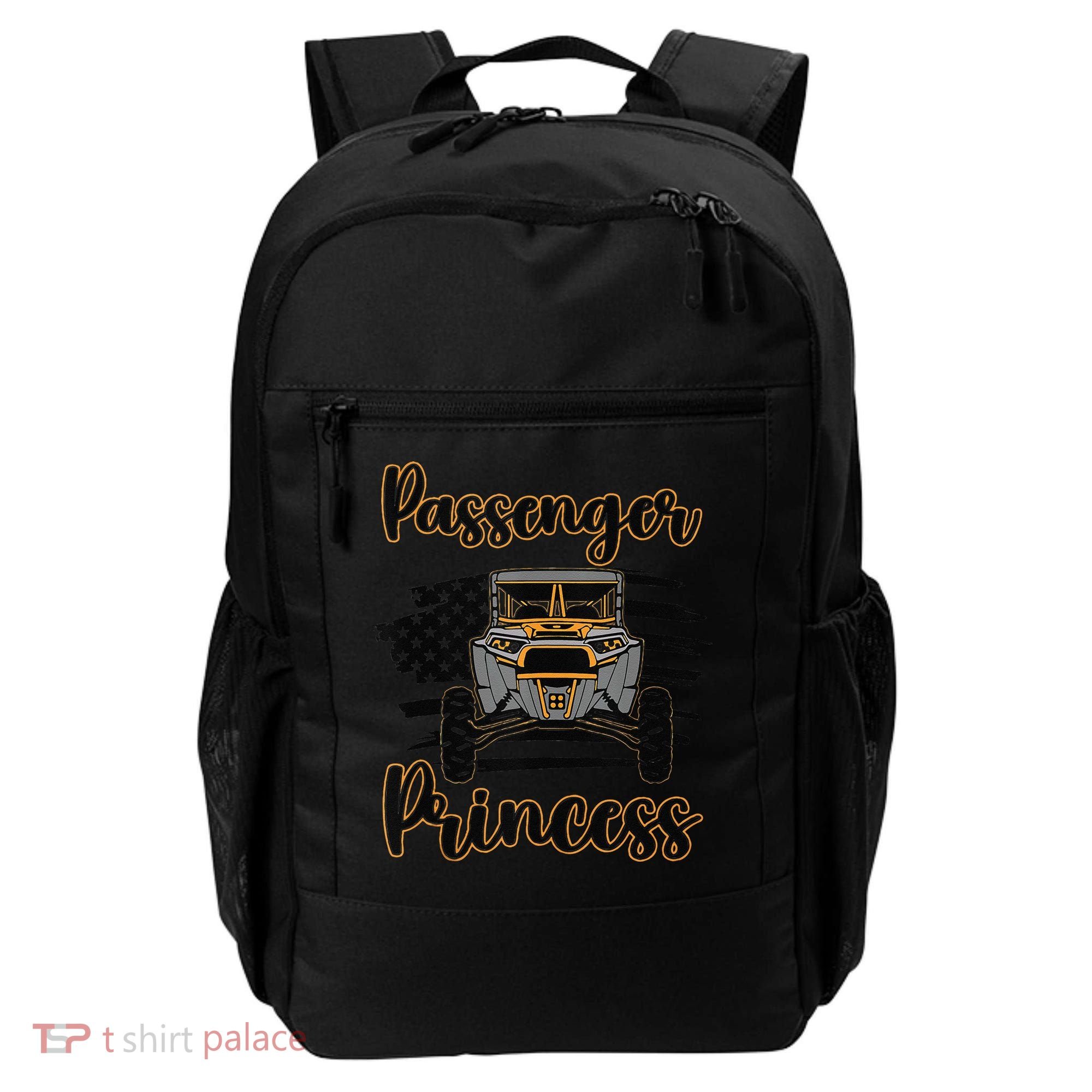 Sxs Utv Passenger Princess Orange Flag Backpack
