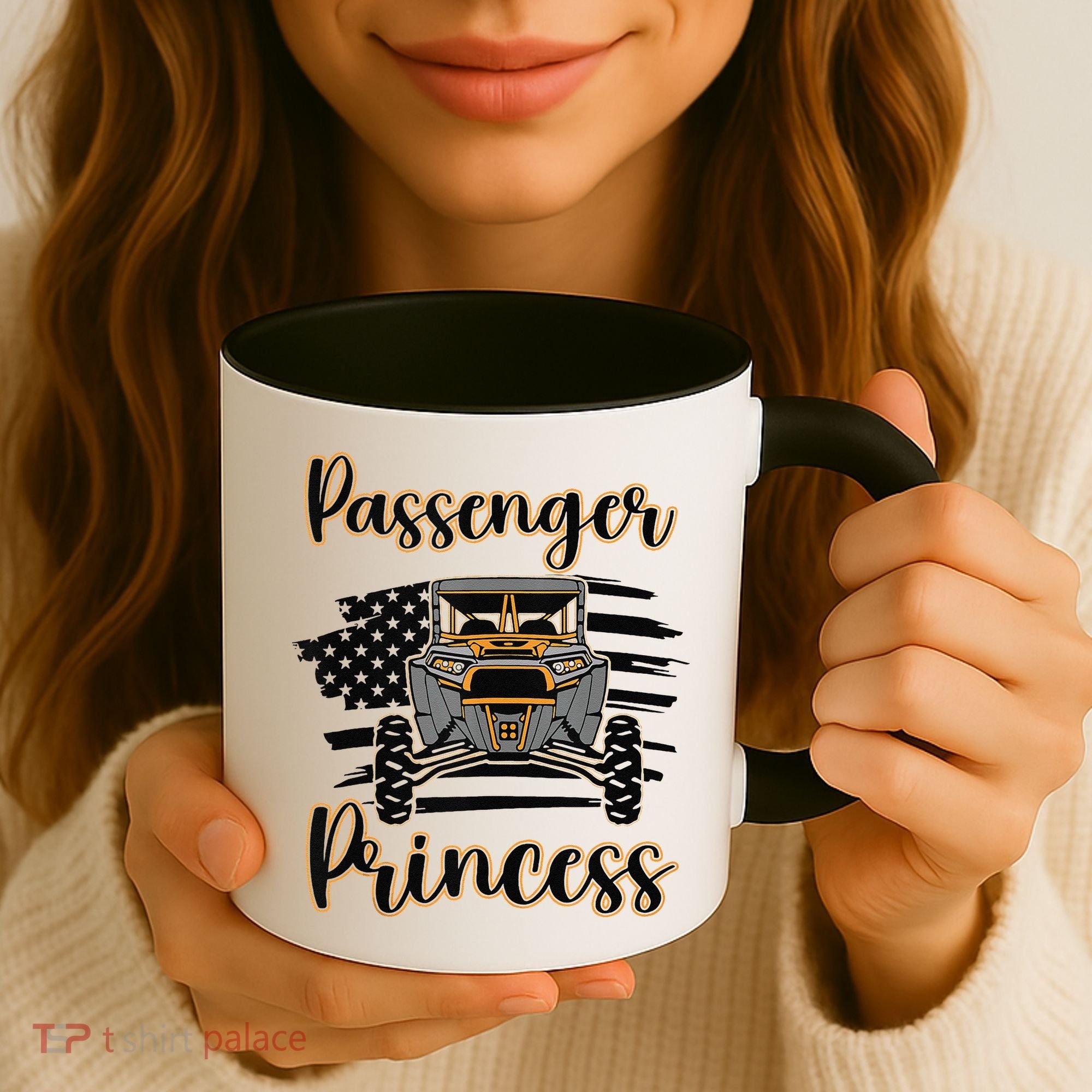 Sxs Utv Passenger Princess Orange Flag Coffee Mug