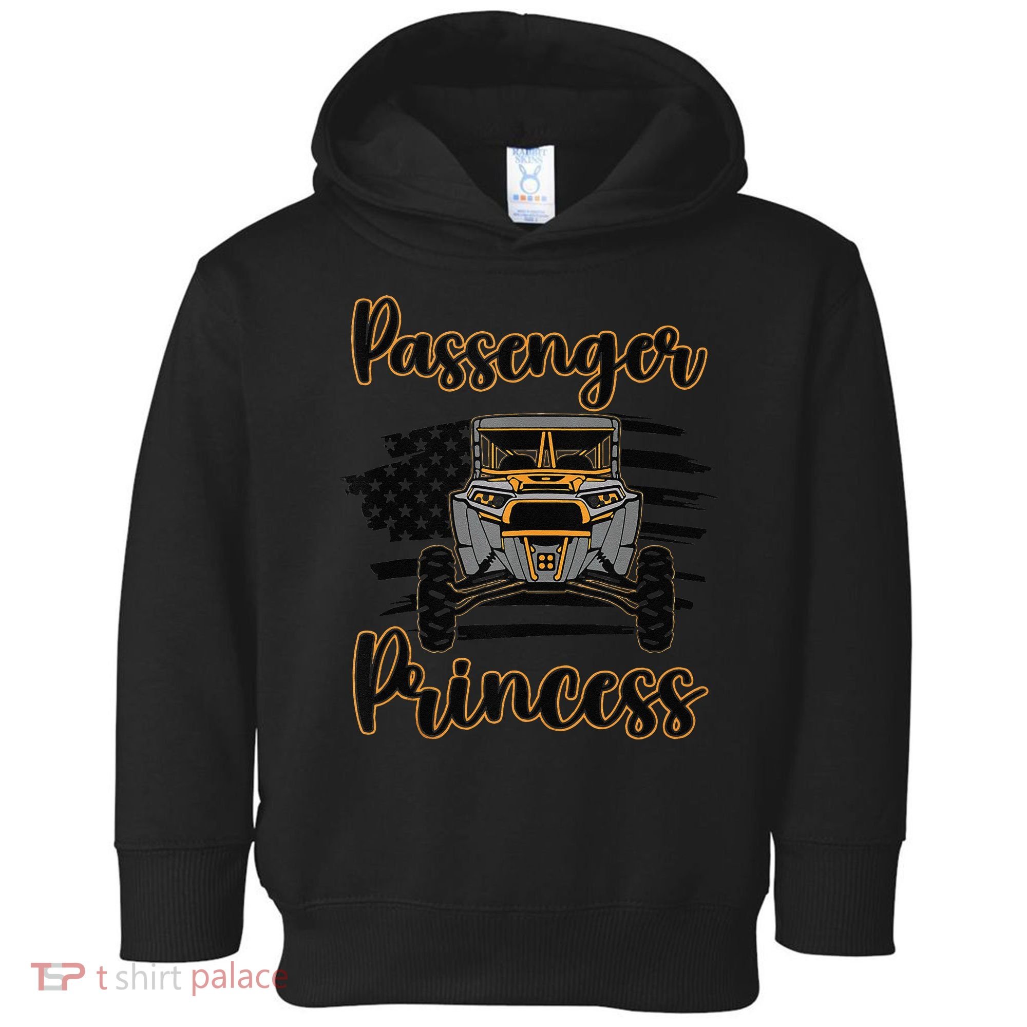 Sxs Utv Passenger Princess Orange Flag Toddler Hoodie