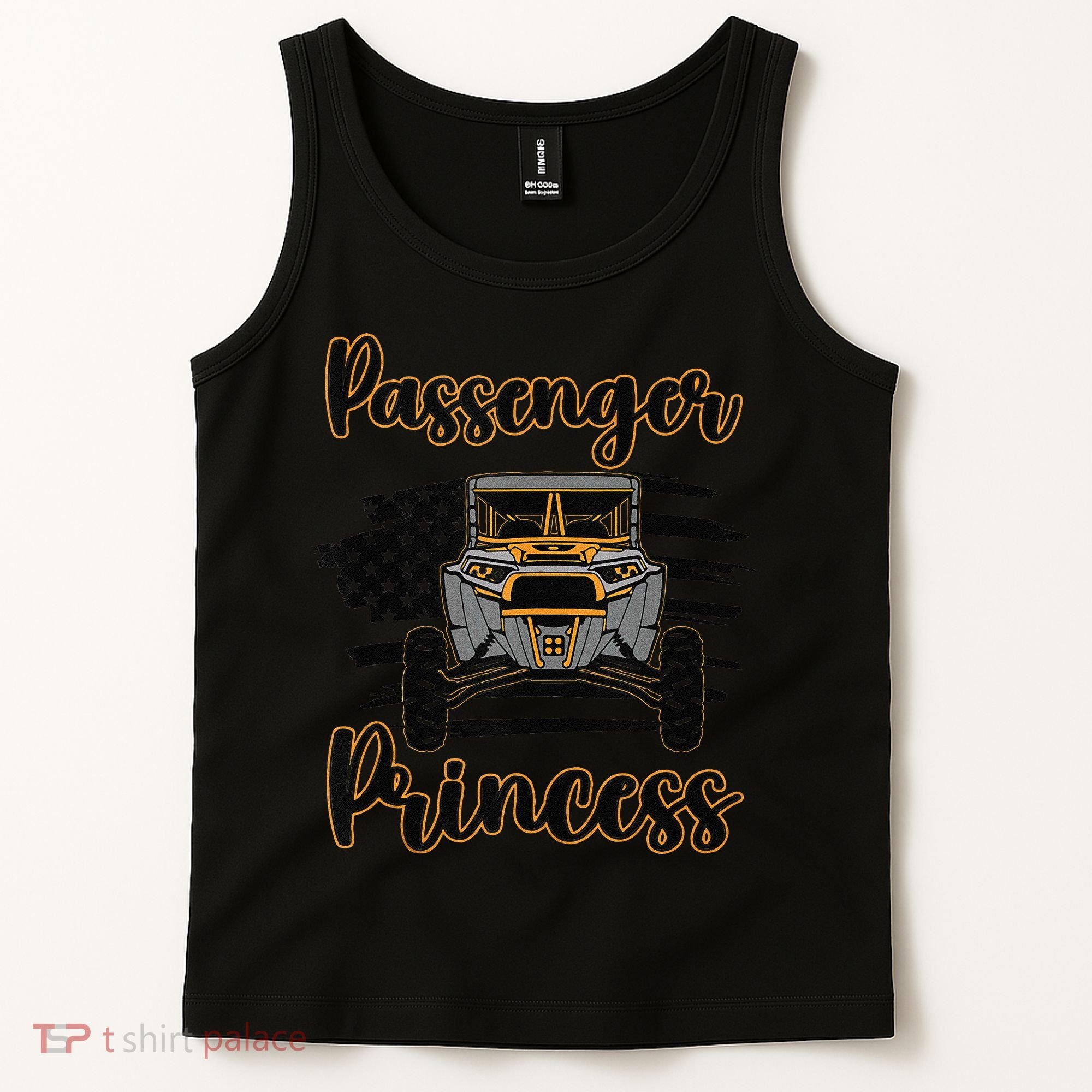 Sxs Utv Passenger Princess Orange Flag Tank Top