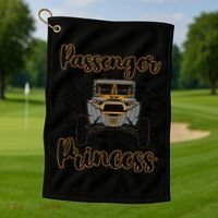 Sxs Utv Passenger Princess Orange Flag Golf Towel thumb 1