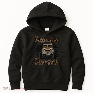 Sxs Utv Passenger Princess Orange Flag Kids Hoodie