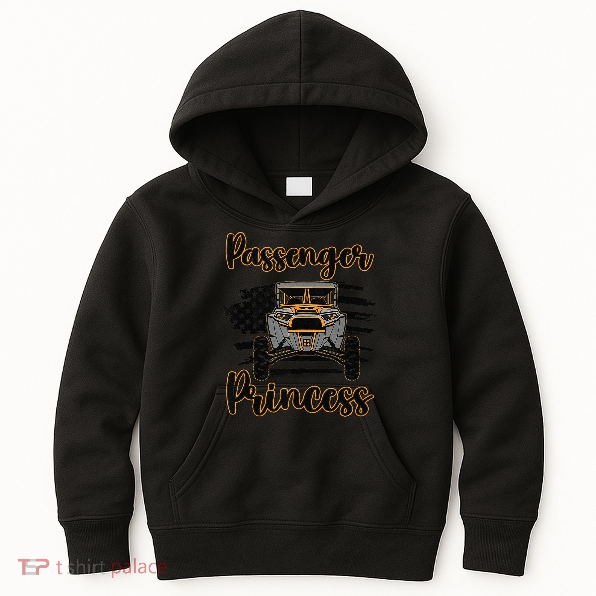 Sxs Utv Passenger Princess Orange Flag Kids Hoodie