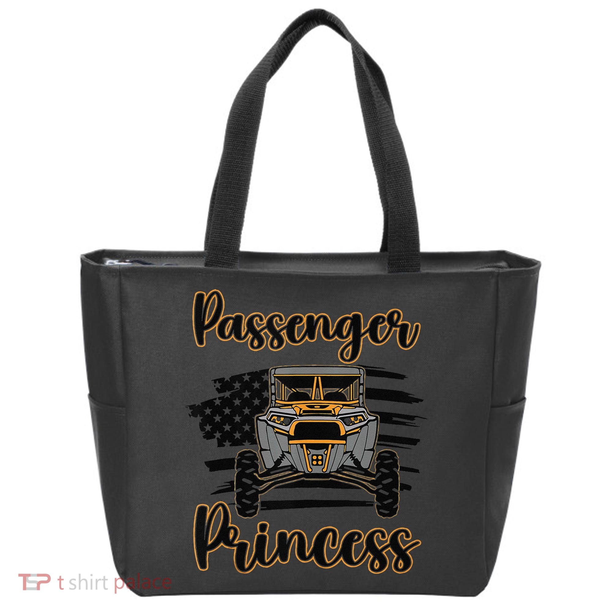 Sxs Utv Passenger Princess Orange Flag Tote Bag