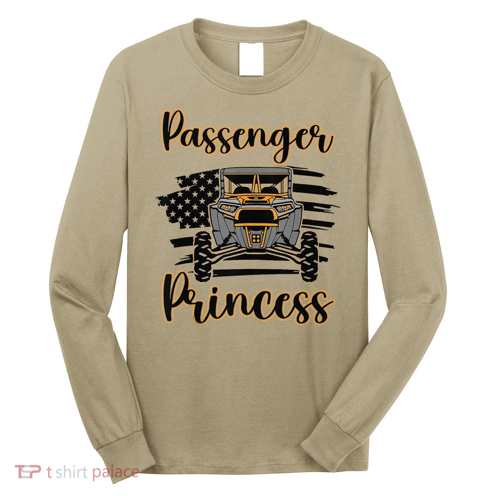 Sxs Utv Passenger Princess Orange Flag Long Sleeve Shirt