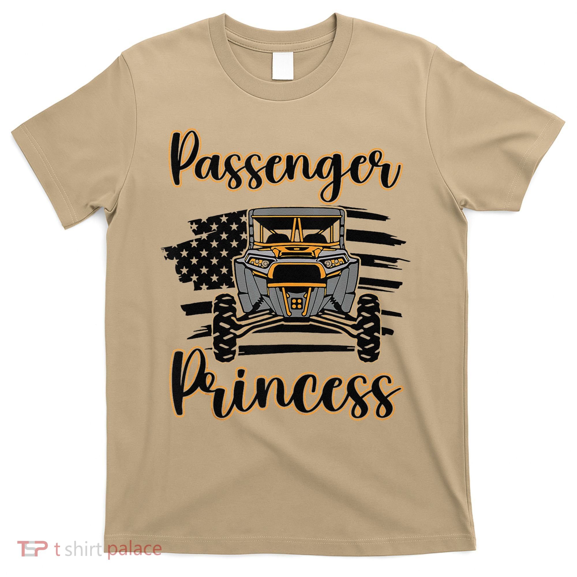 Sxs Utv Passenger Princess Orange Flag T-Shirt