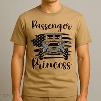 Sxs Utv Passenger Princess Orange Flag T-Shirt thumb 3