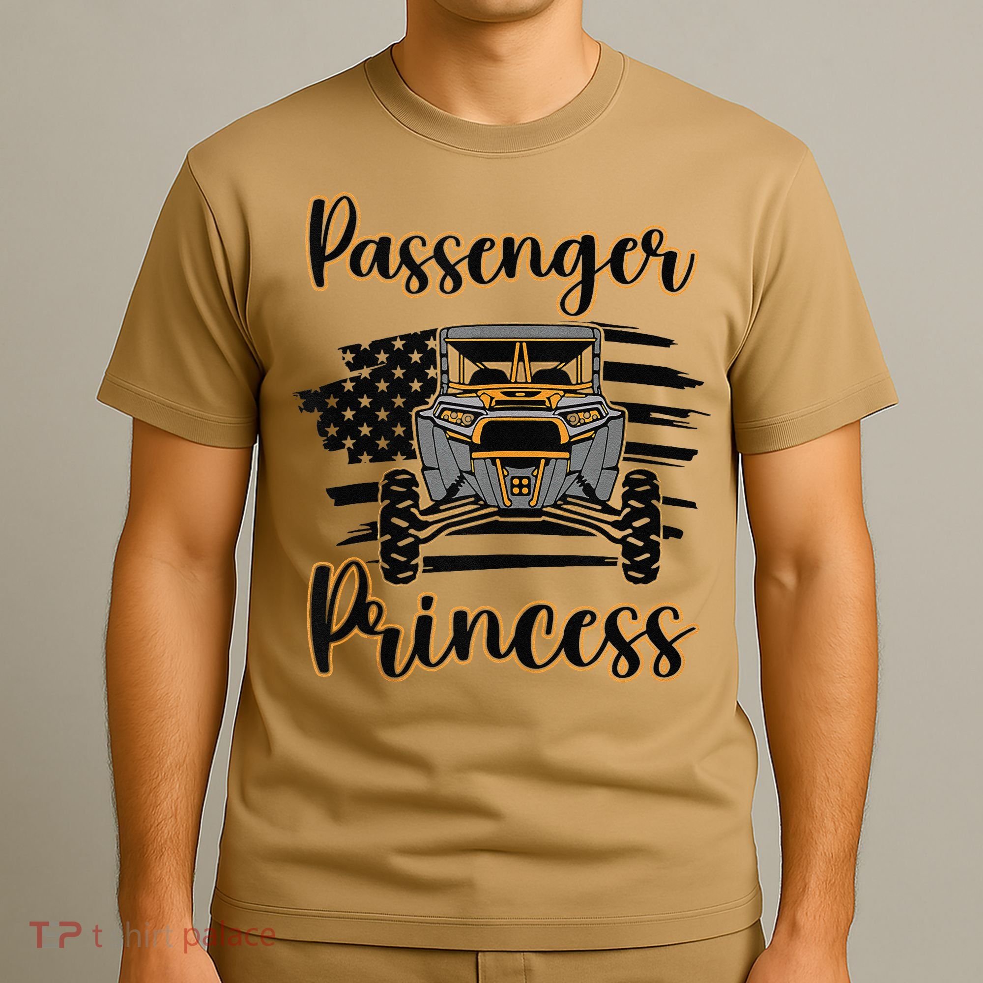 Sxs Utv Passenger Princess Orange Flag T-Shirt