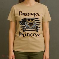 Sxs Utv Passenger Princess Orange Flag T-Shirt thumb 4