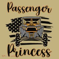 Sxs Utv Passenger Princess Orange Flag T-Shirt thumb 7