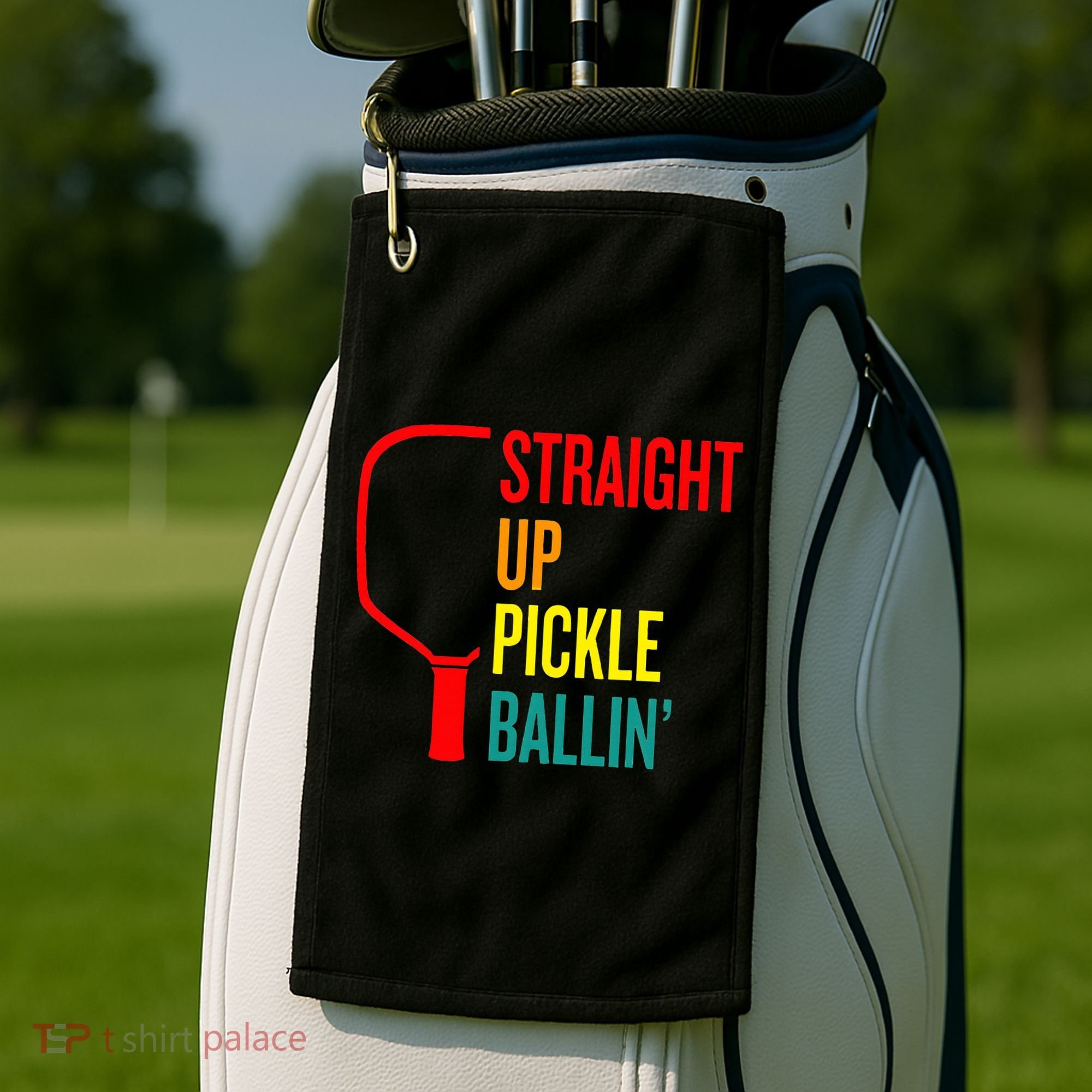 Straight Up Pickle Ballin' For Pickleball Lovers Golf Towel