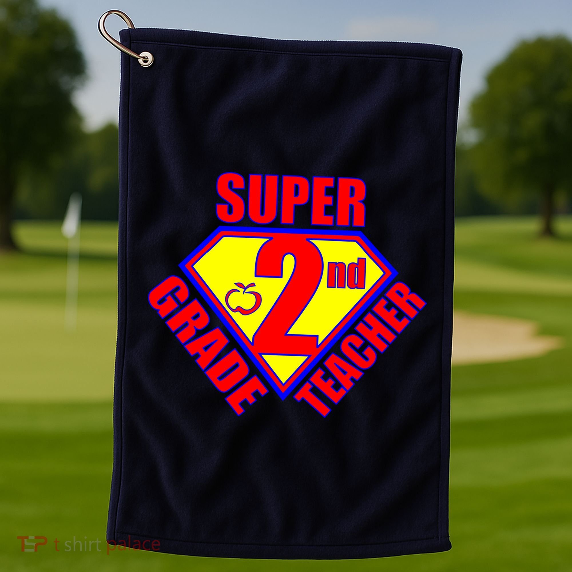 Super 2nd Grade Teacher Golf Towel