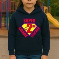 Super 2nd Grade Teacher Kids Hoodie thumb 3