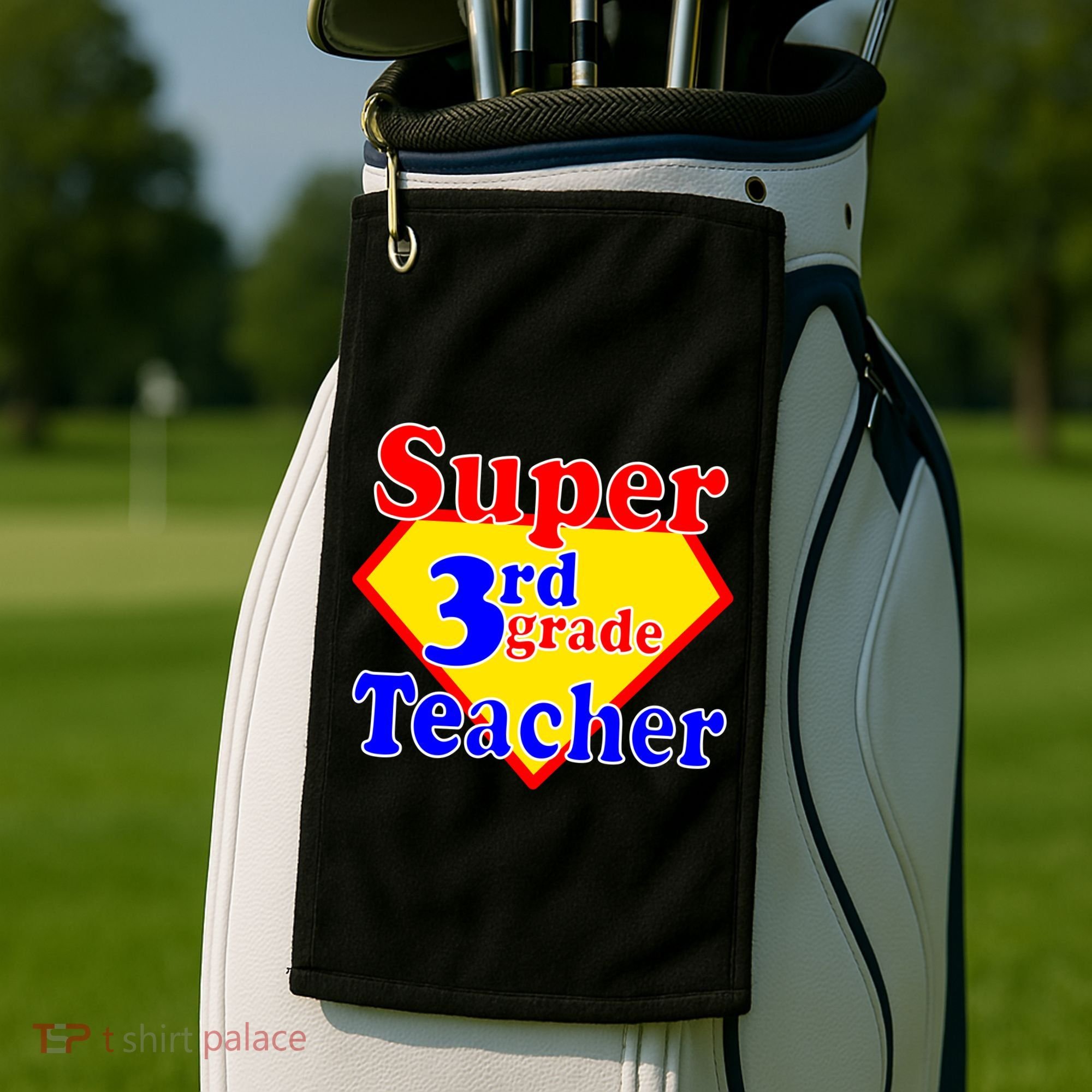 Super 3rd Grade Teacher Funny School Golf Towel