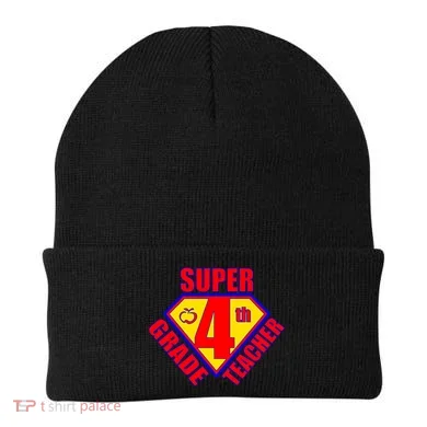 Super 4th Grade Teacher Beanie
