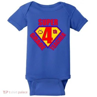 Super 4th Grade Teacher Baby Bodysuit