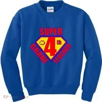 Super 4th Grade Teacher Kids Sweatshirt thumb 0