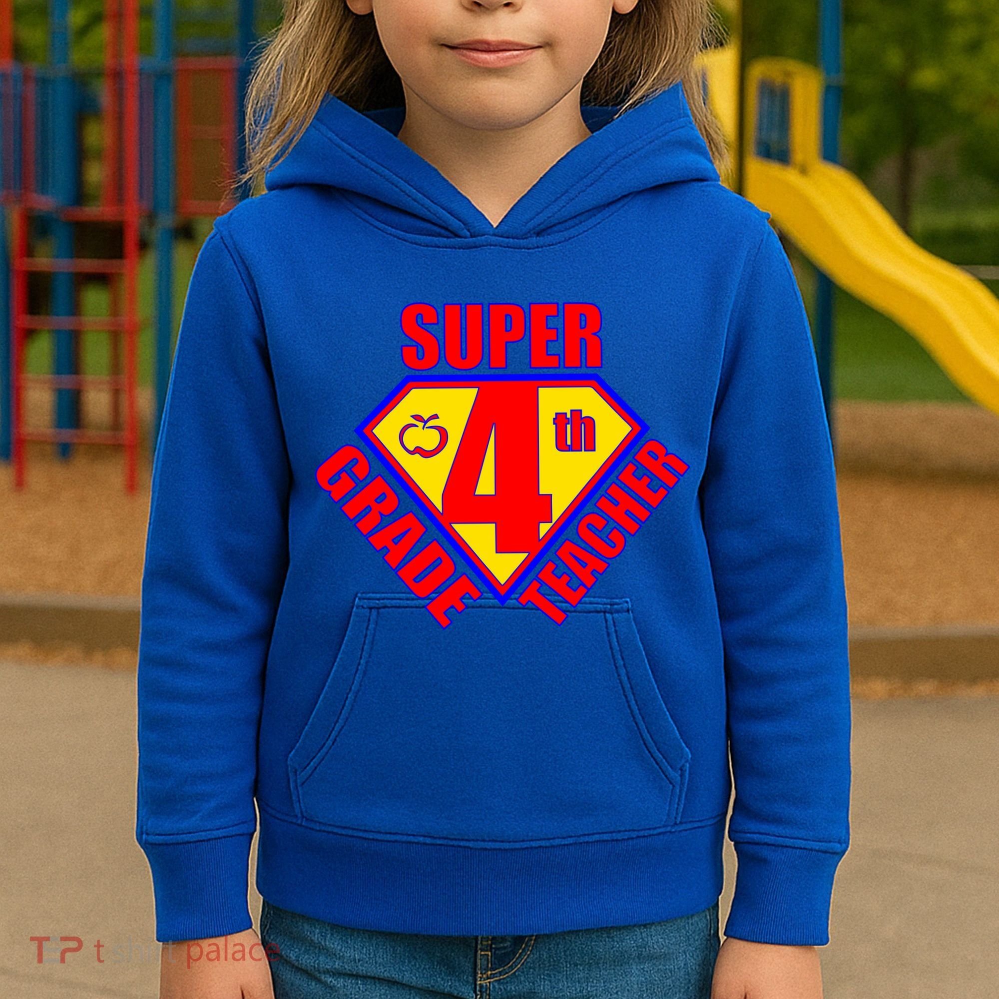 Super 4th Grade Teacher Kids Hoodie